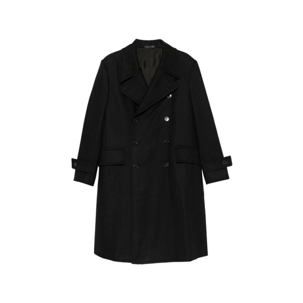 Caruso Black Coats - Double Breasted Coats Men